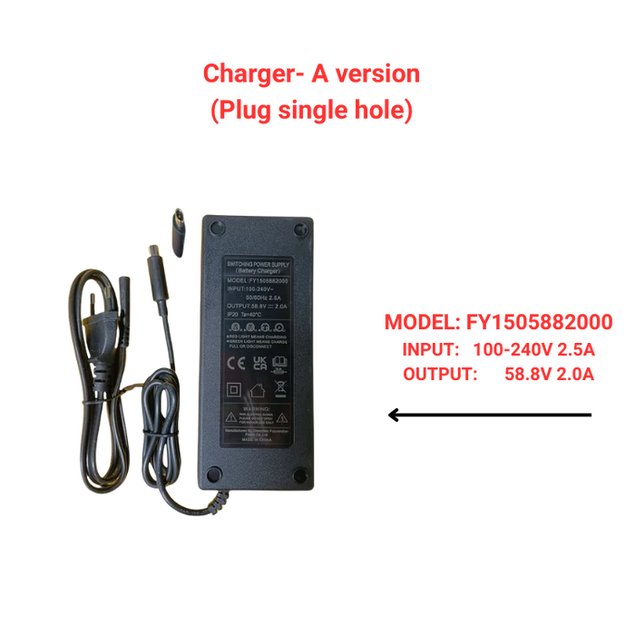 KuKirin G3 Pro A version single hole charger scooter spare part white background 1:1
