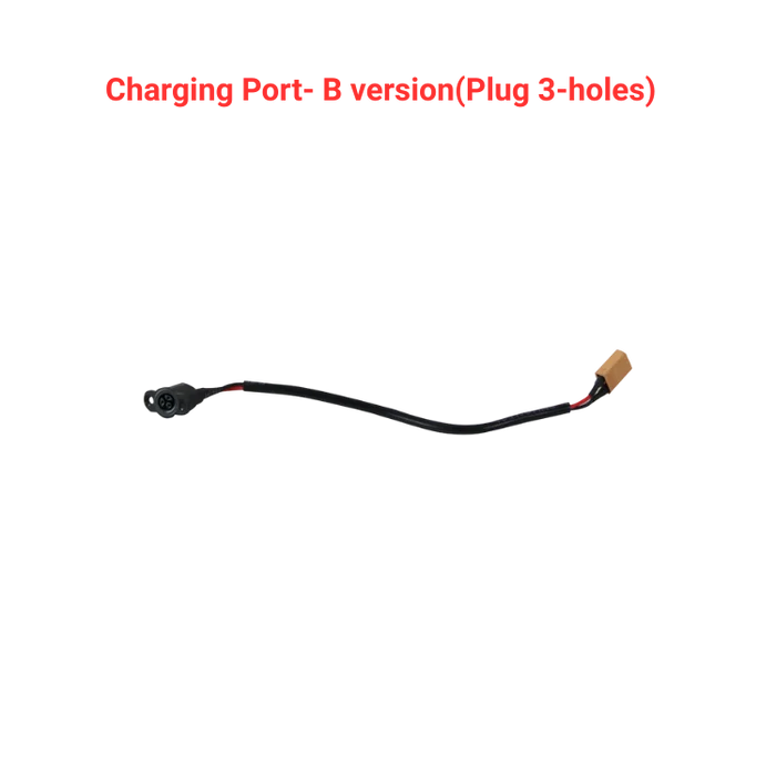 KuKirin G3 Pro B version 3-hole charging port socket with wire scooter spare part white background 1:1
