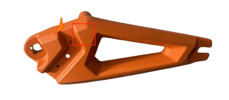 KuKirin G3 Pro B version front left rocker arm orange swing arm scooter spare part white background 1:1

