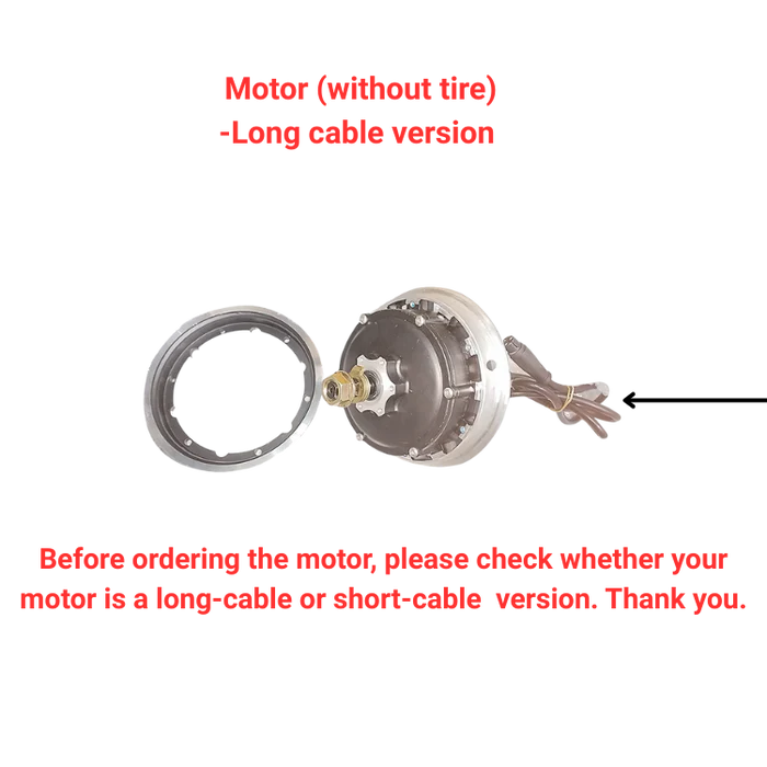 KuKirin G3 Pro long cable A version hub motor without tire scooter spare part white background 1:1
