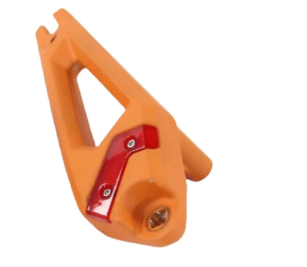 KuKirin G3 Pro A version rear left rocker arm orange swingarm with reflector scooter spare part white background 1:1
