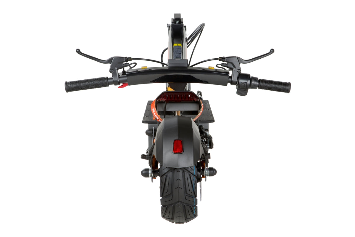 KuKirin G4 Ultra folded electric scooter rear straight view, big rear tire adult offroad e-scooter white background