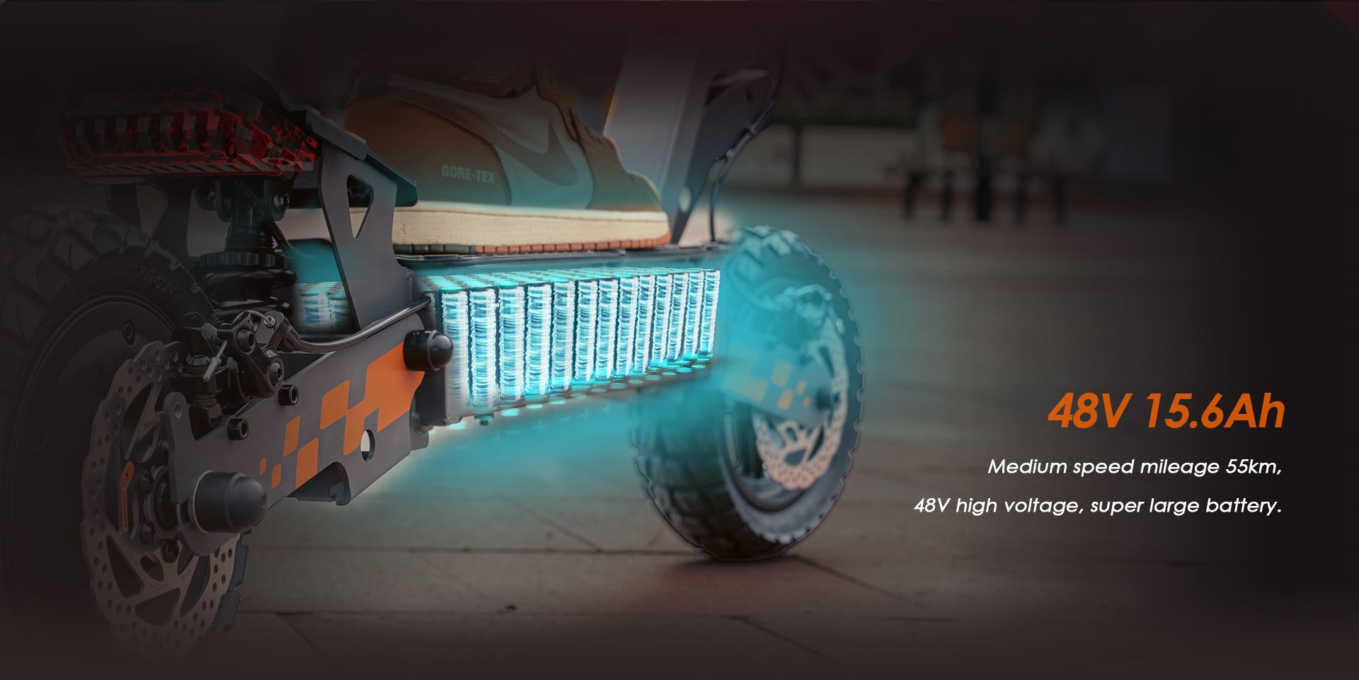 KuKirin G2 electric scooter 48V 15.6Ah large‑capacity lithium‑ion battery for long range riding