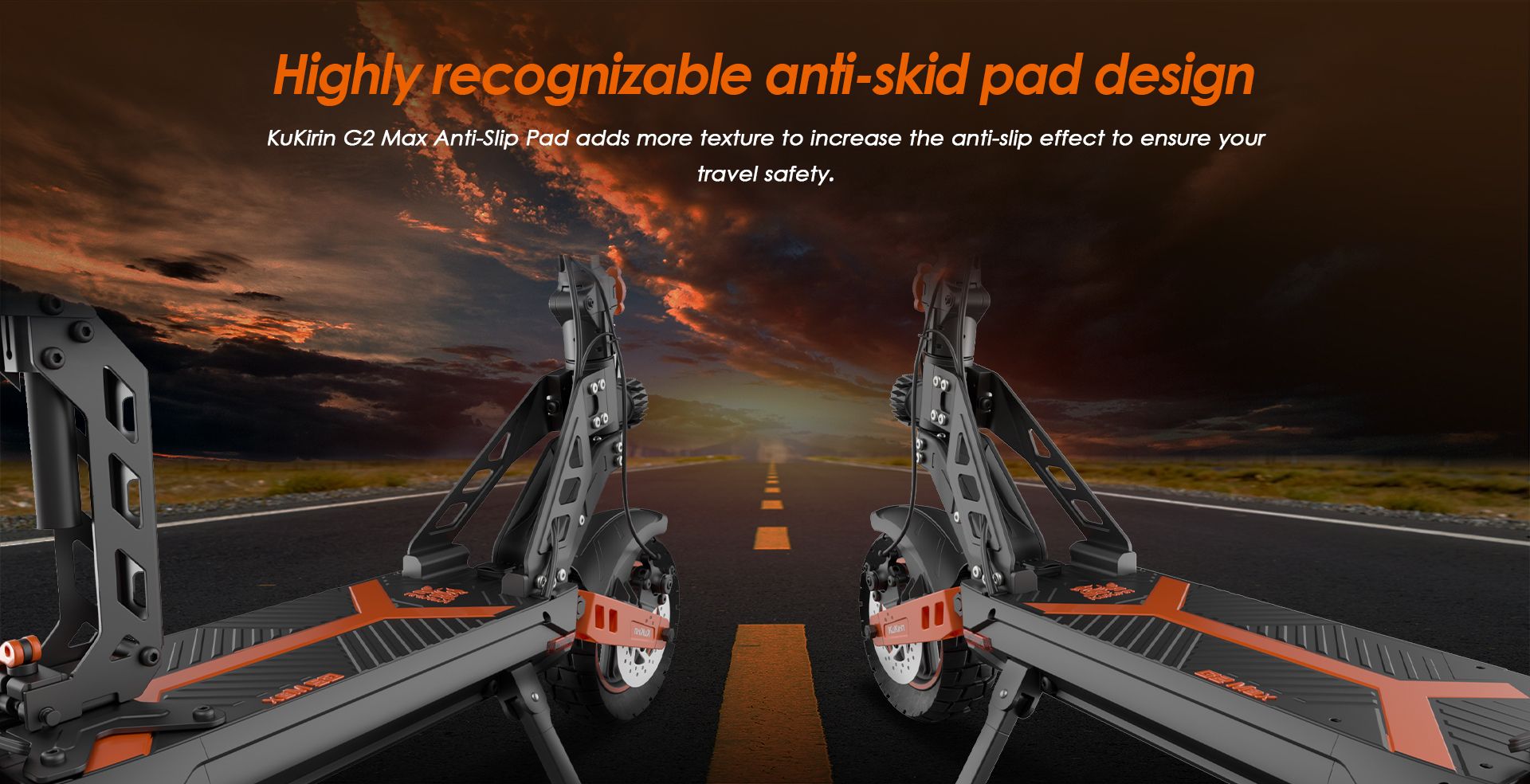 KuKirin G2 Max electric scooter textured anti‑slip foot deck pad