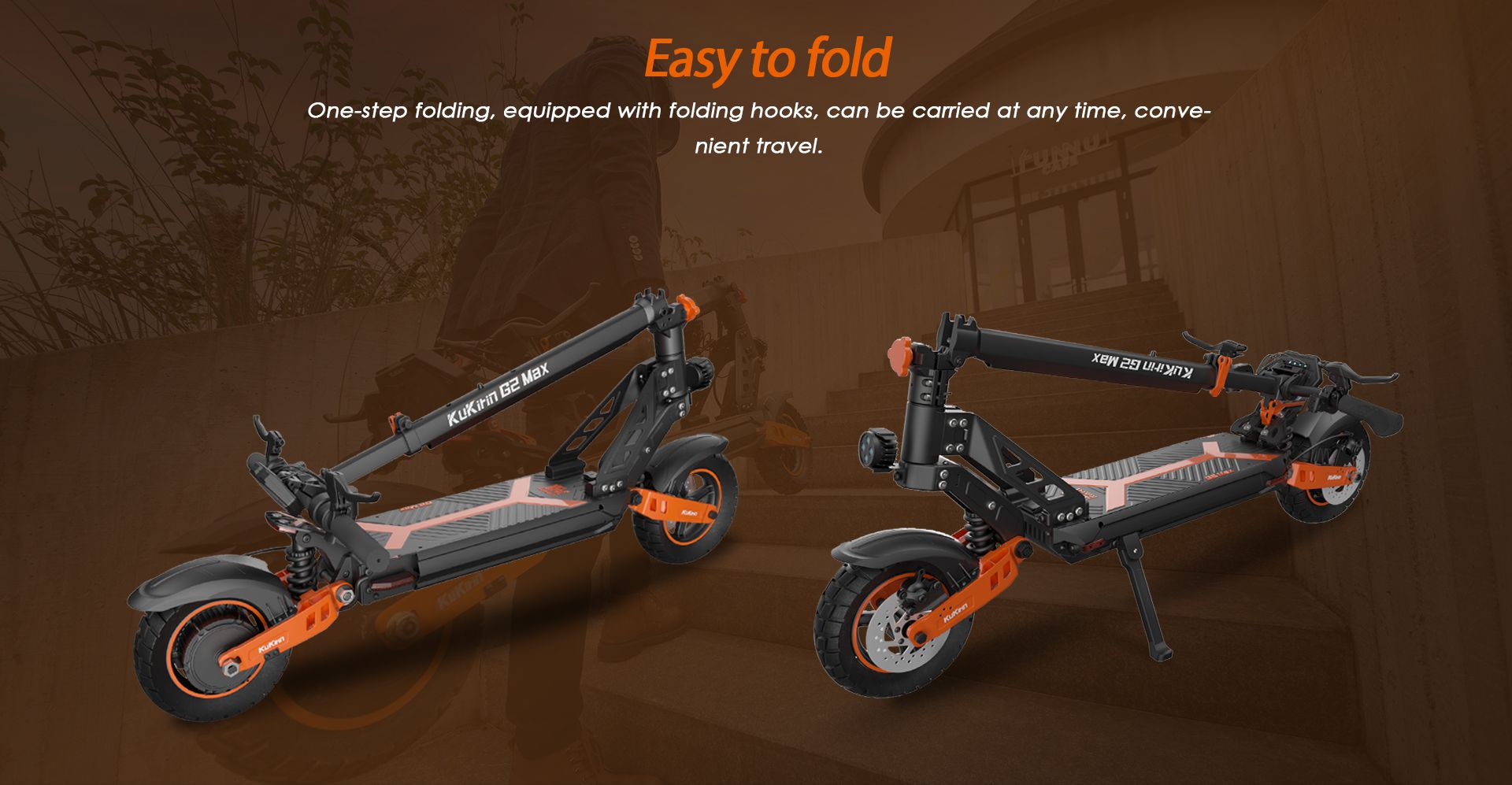 KuKirin G2 Max electric scooter one‑step folded portable design