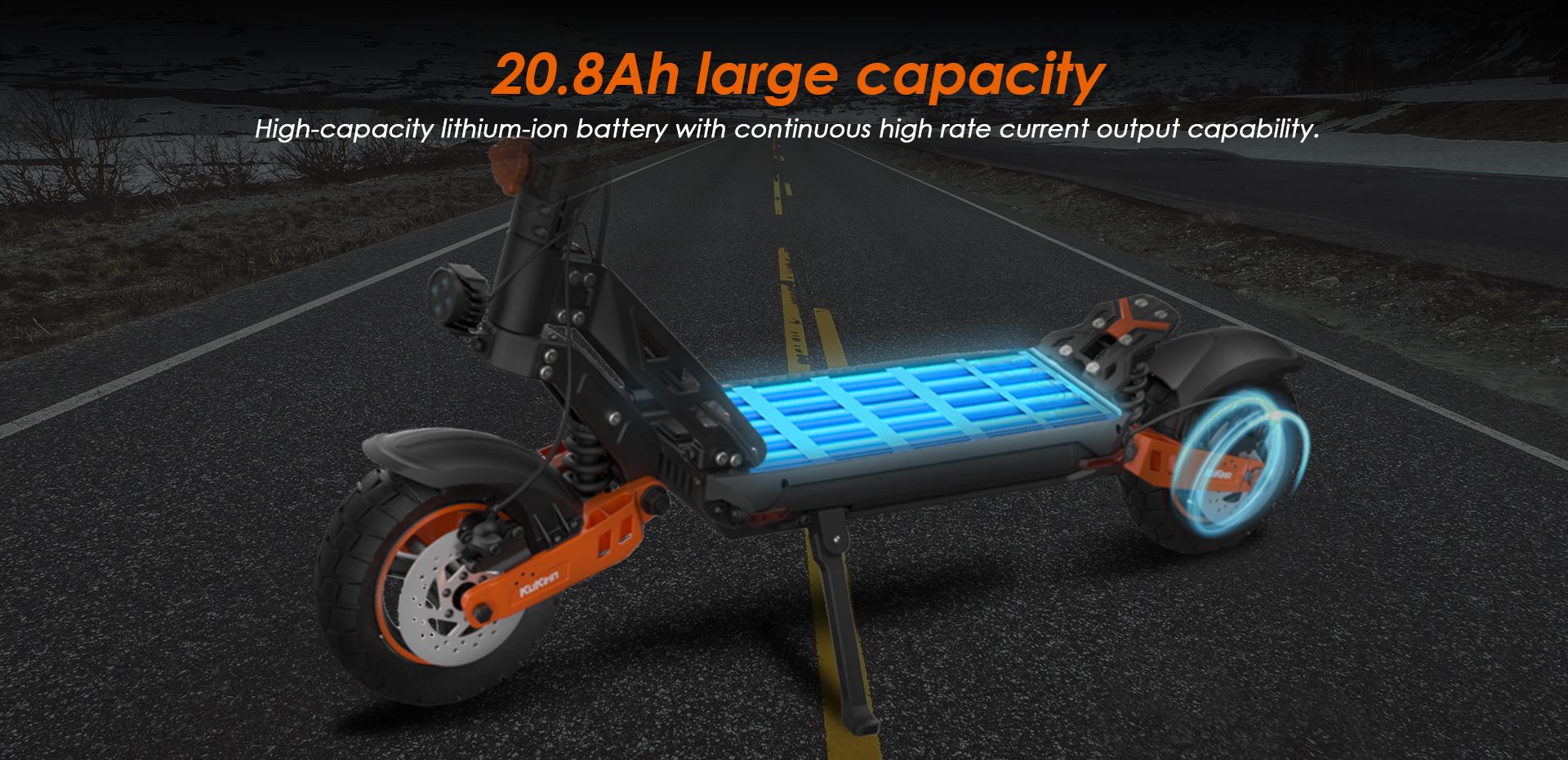 KuKirin G2 Max electric scooter large capacity lithium‑ion battery display