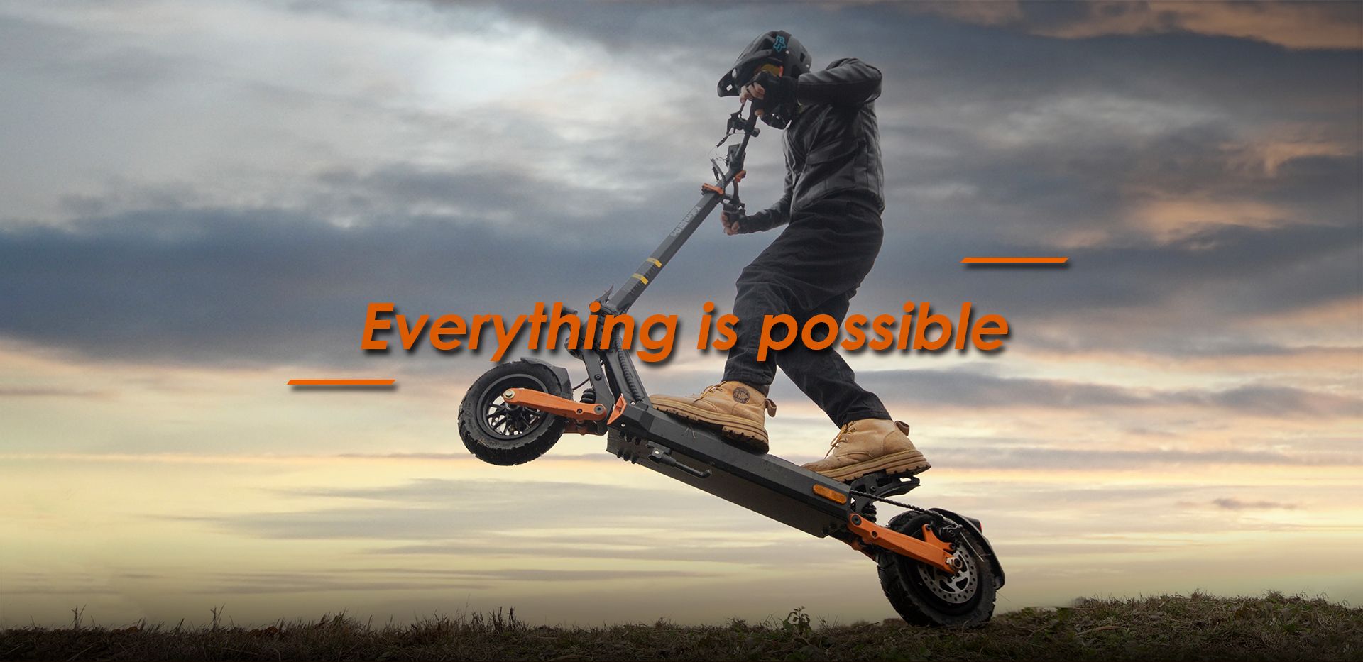 KuKirin G2 Pro ABE electric scooter dynamic action shot, rider performing jump for off‑road performance demonstration