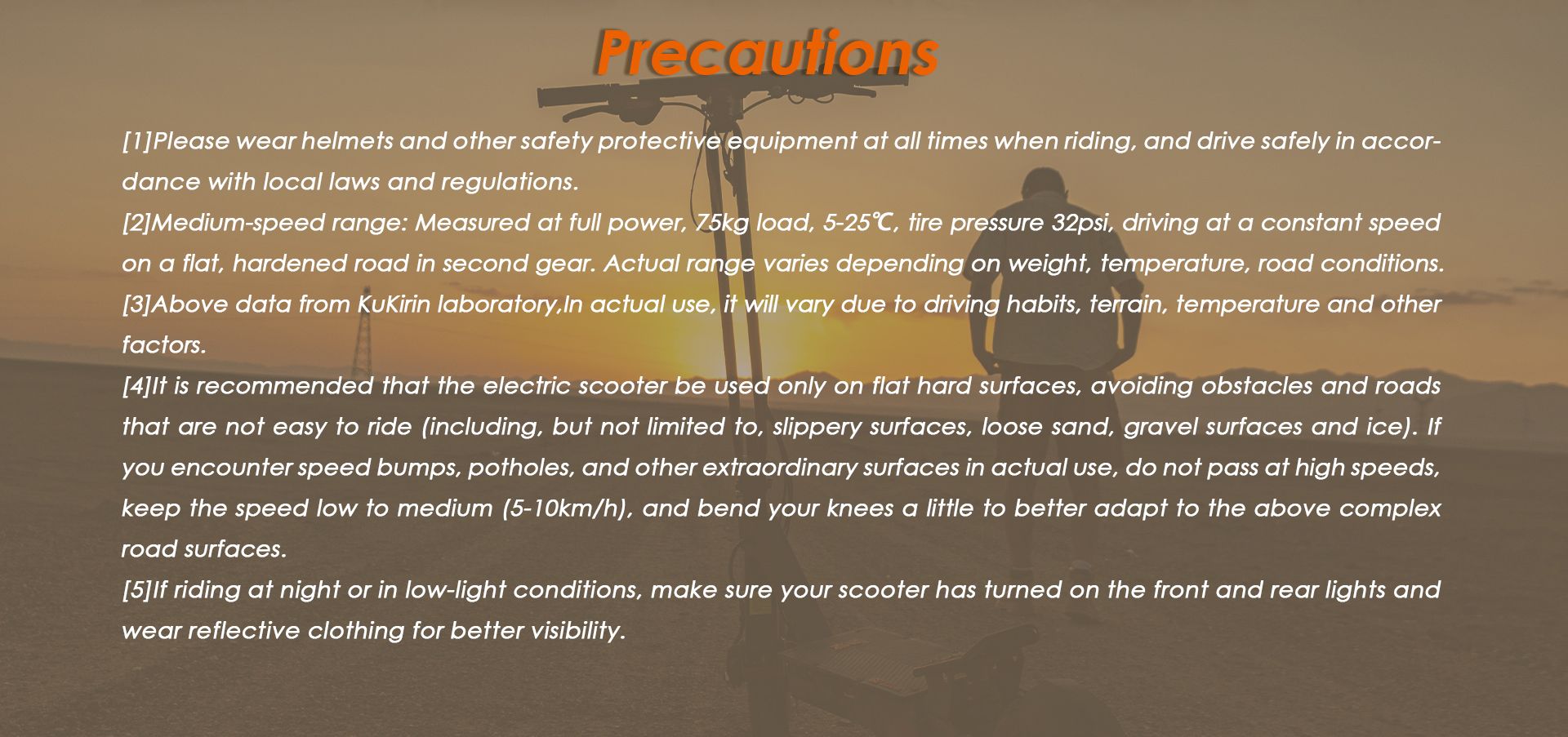 KuKirin G2 Ultra electric scooter riding safety precautions and notes for users