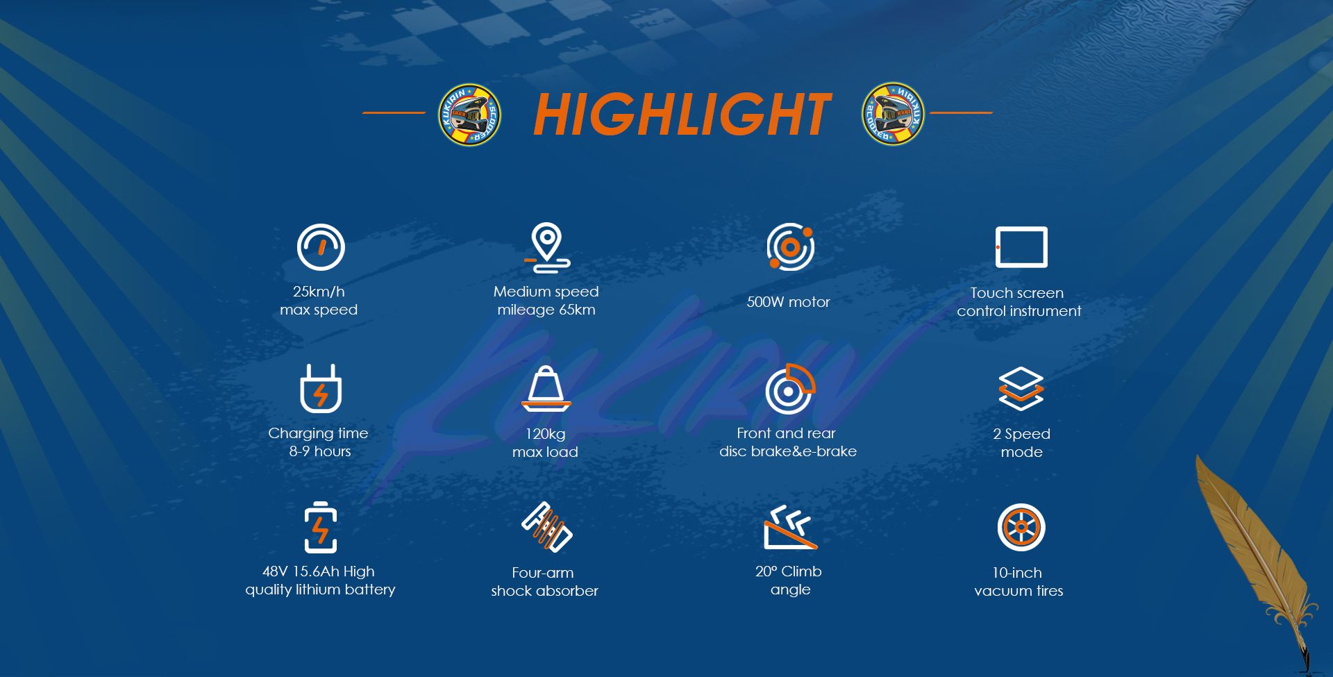 KuKirin G2 VMP electric scooter key features highlight infographic