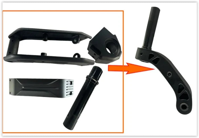KuKirin G2 Max beam assembly swing arm frame kit scooter spare part white background 1:1
