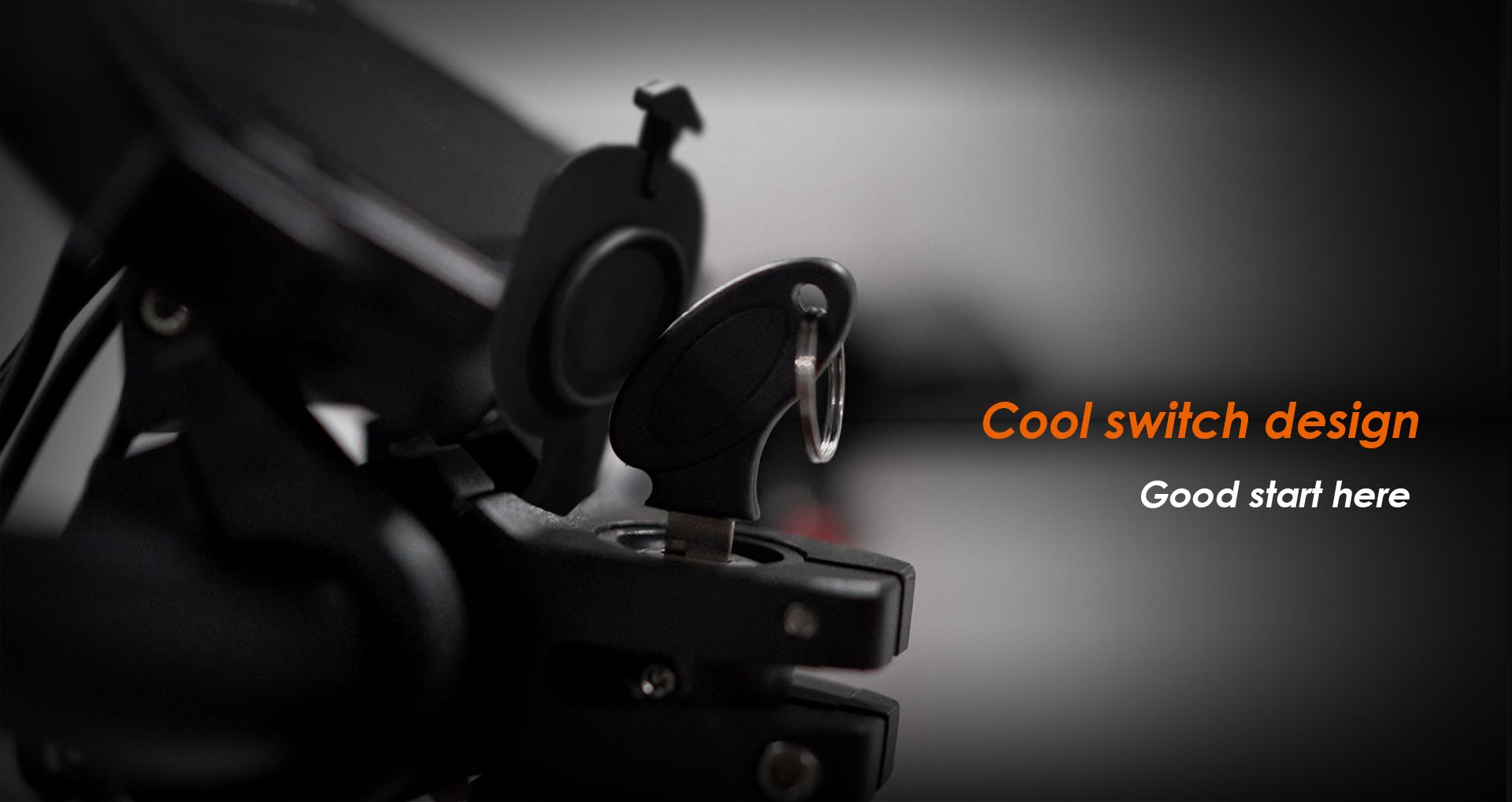 KuKirin G3 Pro off‑road electric scooter close‑up view of key ignition switch design