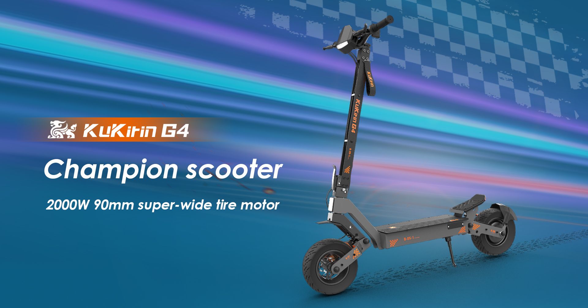 KuKirin G4 champion electric scooter with 2000W motor and 90mm super wide tires