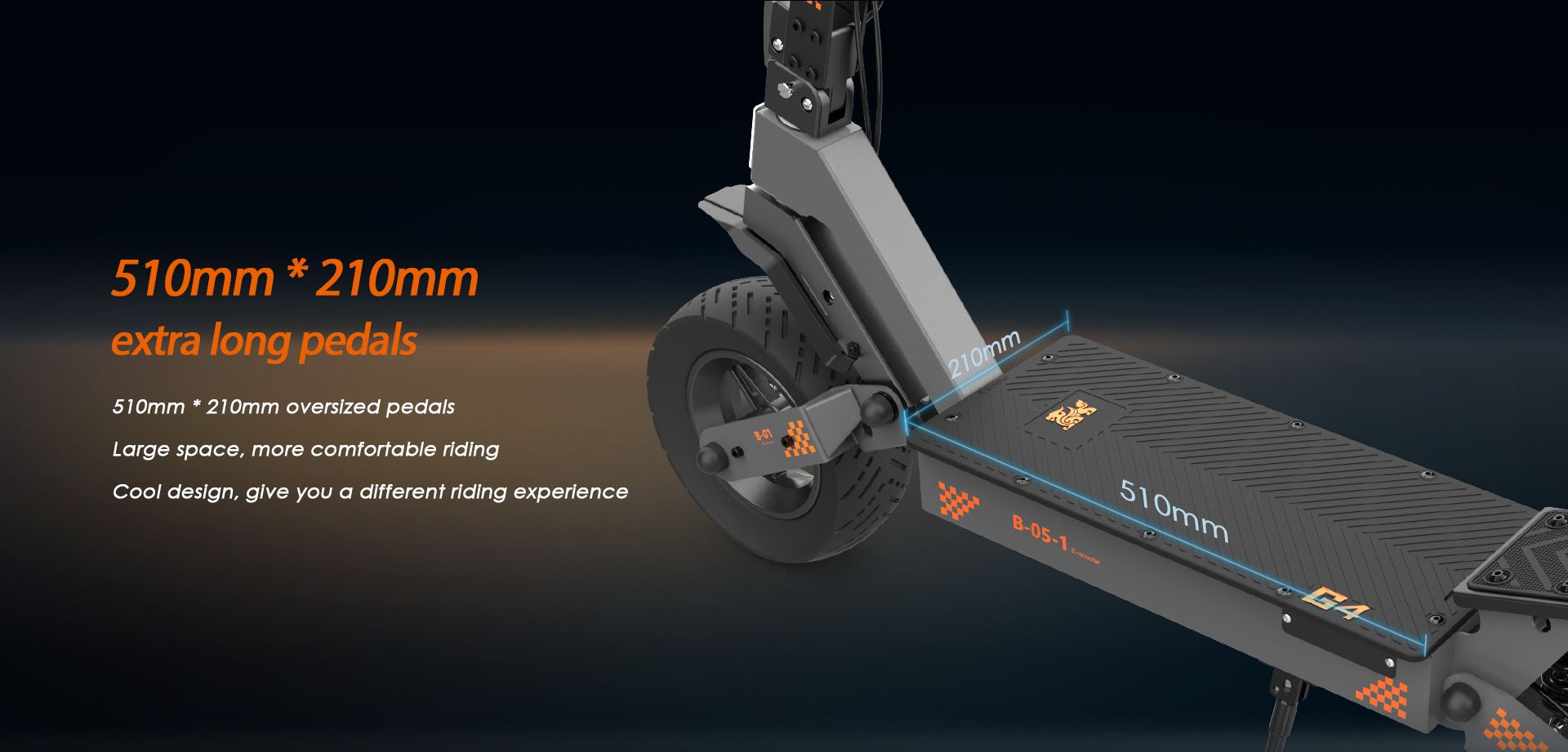 KuKirin G4 electric scooter 510mm * 210mm oversized extra‑long pedals for comfortable riding